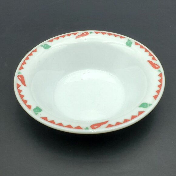 Corelle Fiesta Red Hot Chili Peppers Rim Cereal Bowl Salsa Dip Sauce Snack Bowls - Picture 5 of 8